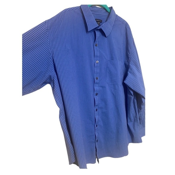 Van Heusen Dress Shirt Long Sleeve Button Down Blue Plaid Size 2XL - Picture 4 of 13